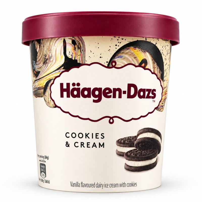 Haagen-Dazs Cookies & Cream Ice Cream Tub, 460ml