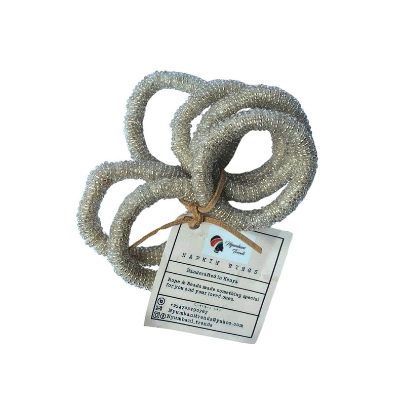 Nyumbani Trends Beaded Napkin Rings , 6.3cm