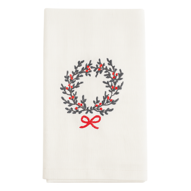 Ilisah Mistletoe Motif Christmas Napkins, 4pcs