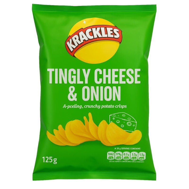 Krackles Tingly Cheese Onion Crisps, 125g