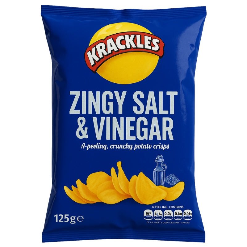Krackles Zingy Salt And Vinegar Crisps, 125g