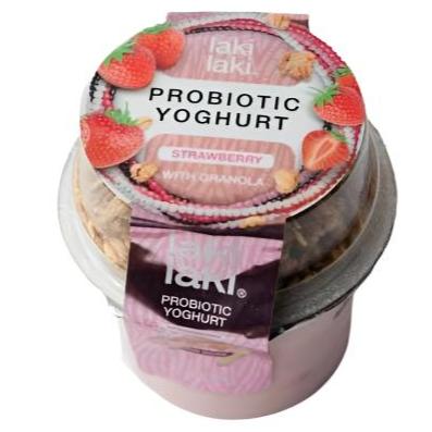 Laki Laki Probiotic Yoghurt Strawberry With Granola, 105g