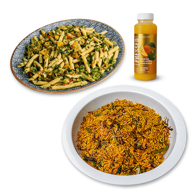Artcaffe Veggie Pilau with Salad & Juice