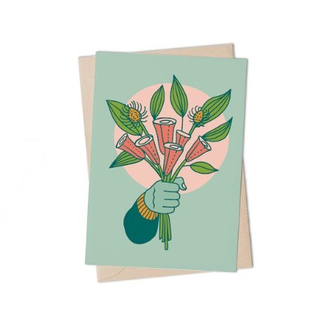 Lulu Kitololo Greeting Card Bouquet Sage