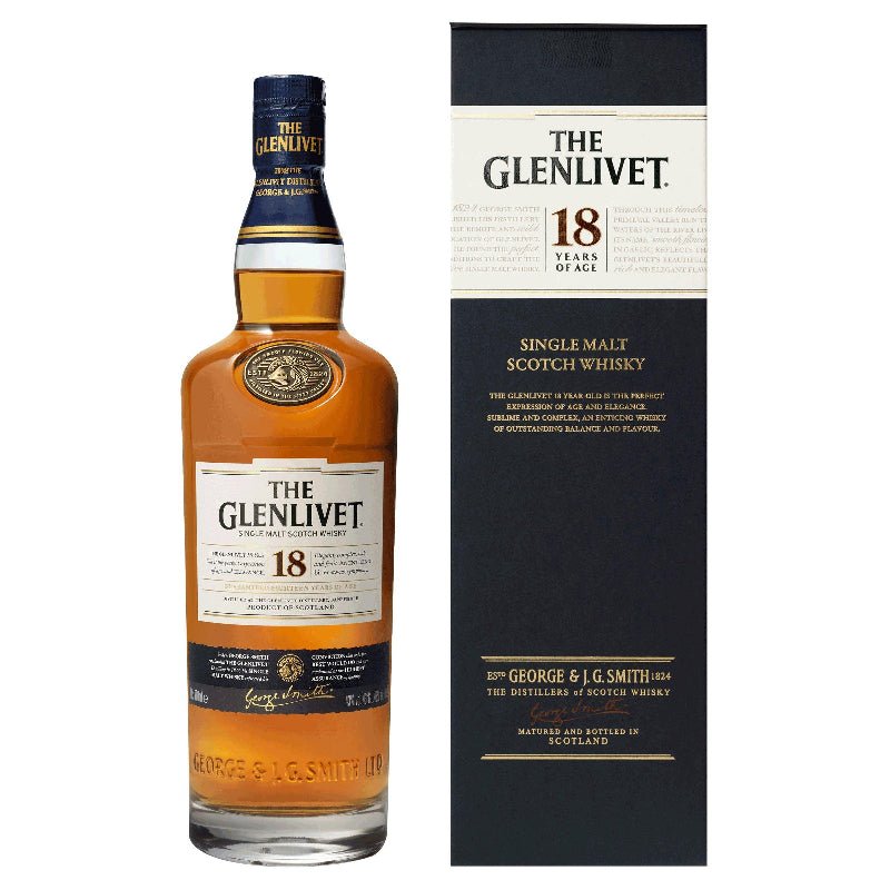 The Glenlivet 18 Year Old Single Malt Scotch Whisky, 700ml