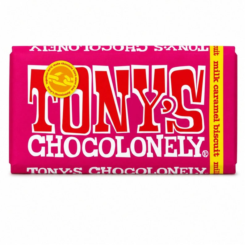 Tony's Chocolonely Milk Caramel Biscuit Chocolate Bar, 180g