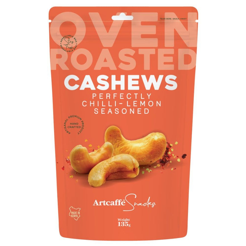 Artcaffe Roasted Cashews with Chilli Lemon, 135g