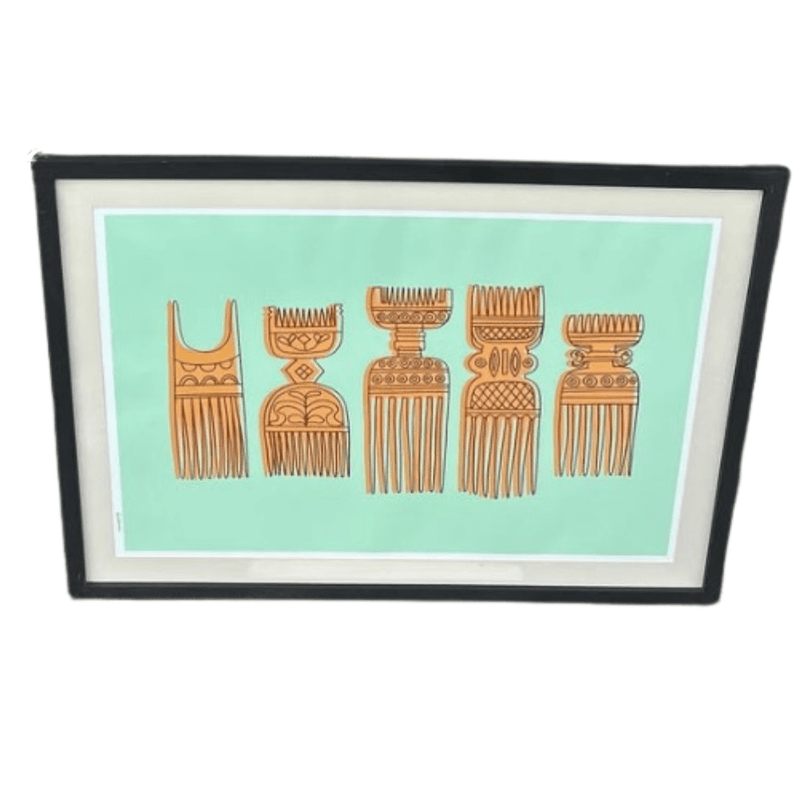 Lulu Kitololo Framed Print Combs In Orange a3