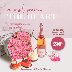 Valentine Pretty Pink Dessert and Wine Bundle