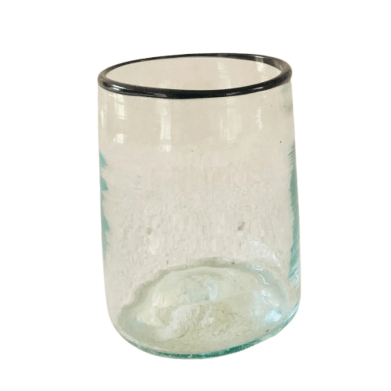 Kitengela Glas Tumbler Short Straight Black Lip, 300ml