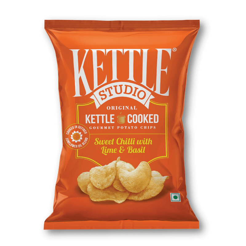 Kettle Studio Sweet Chilli with Lime & Basil Gourmet Potato Chips, 125g