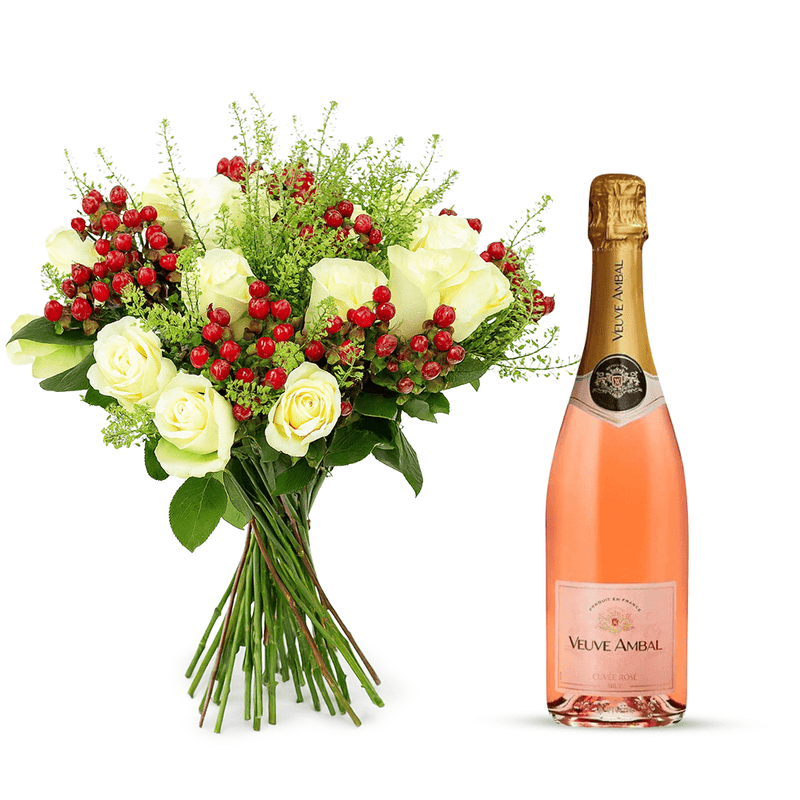 Rose Wine and Flowers Gift Hamper
