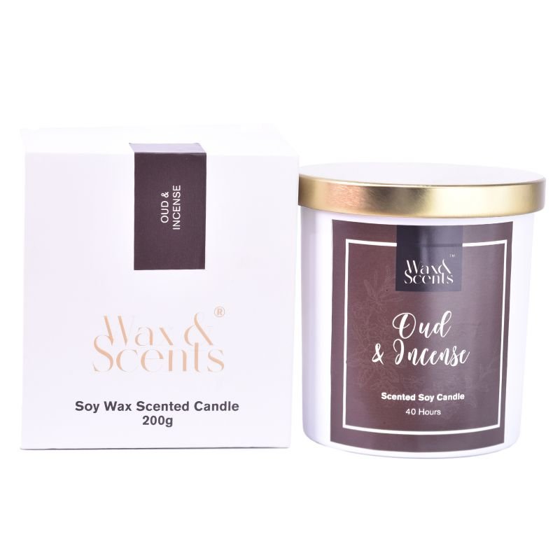 Wax & Scents Oud & Incense Scented Candle
