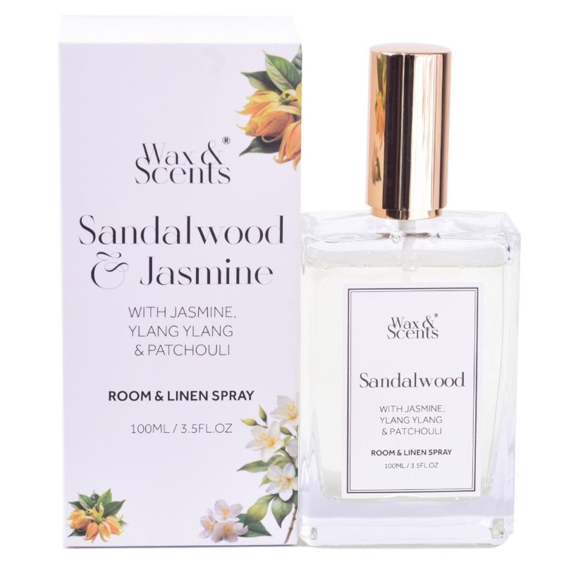 Wax & Scents Sandalwood & Jasmine Room and Linen Spray, 100ml