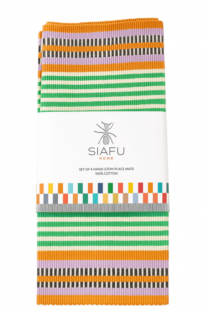 Siafu Maua Forest Green Cotton Placemats Set of 4