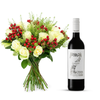 Red Wine and Flowers Gift Hamper