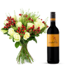 Red Wine and Flowers Gift Hamper
