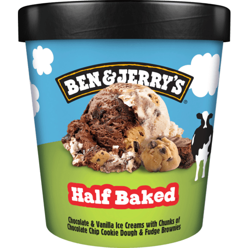 Ben & Jerrys Half Baked Ice Cream, 465ml
