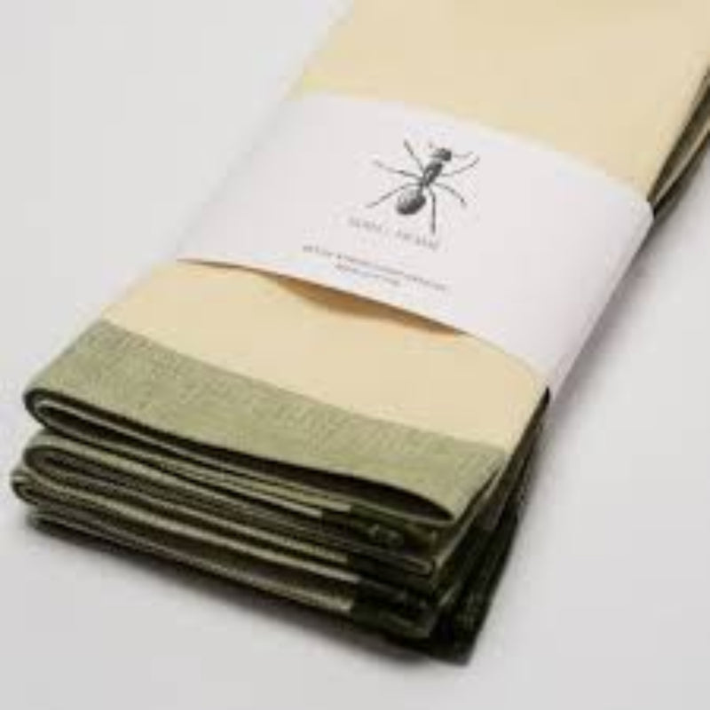 Siafu Green Edge Cotton Napkins Set Of 4