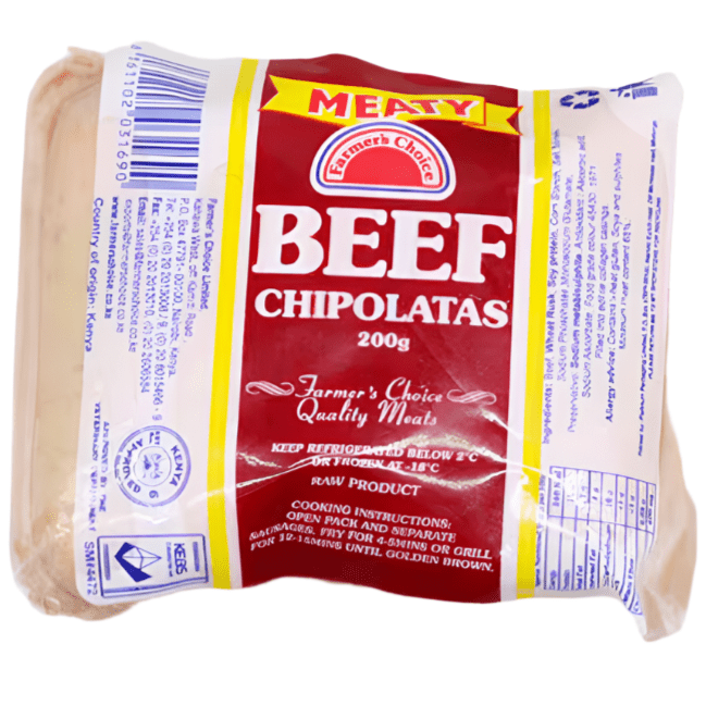 Farmers Choice Beef Chipolatas,200g