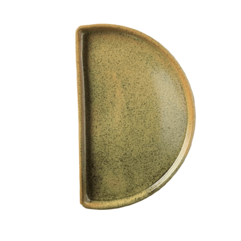 Ceramiqa Semi Circular Tray Savanah Green