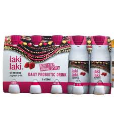 Laki Laki Probiotic Yoghurt Drink Strawberry, 120ml x 6pc