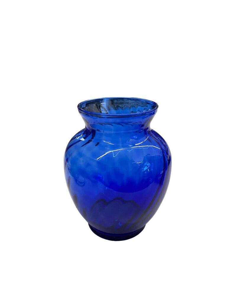 H10.5cm Tc6 Vase Oval Shaped Wide Blue
